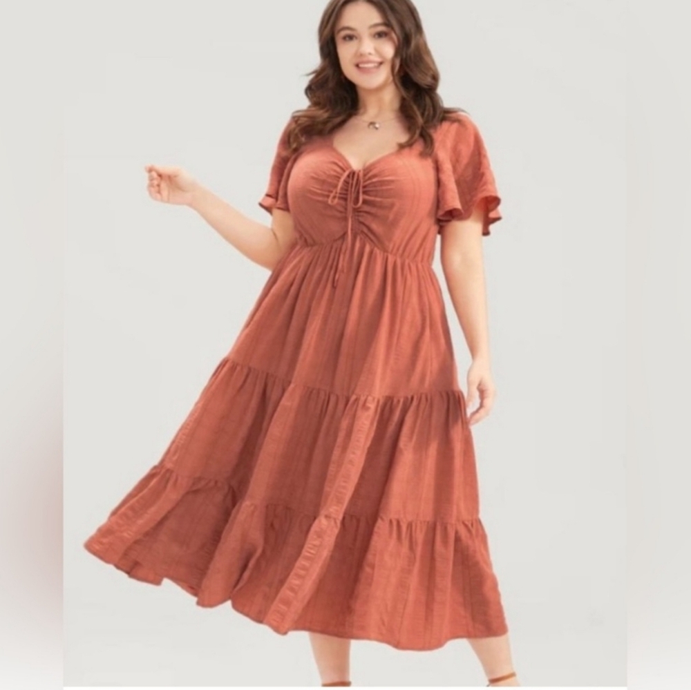 Size 18/20 2X Terracotta Midi Dress Bloomchic